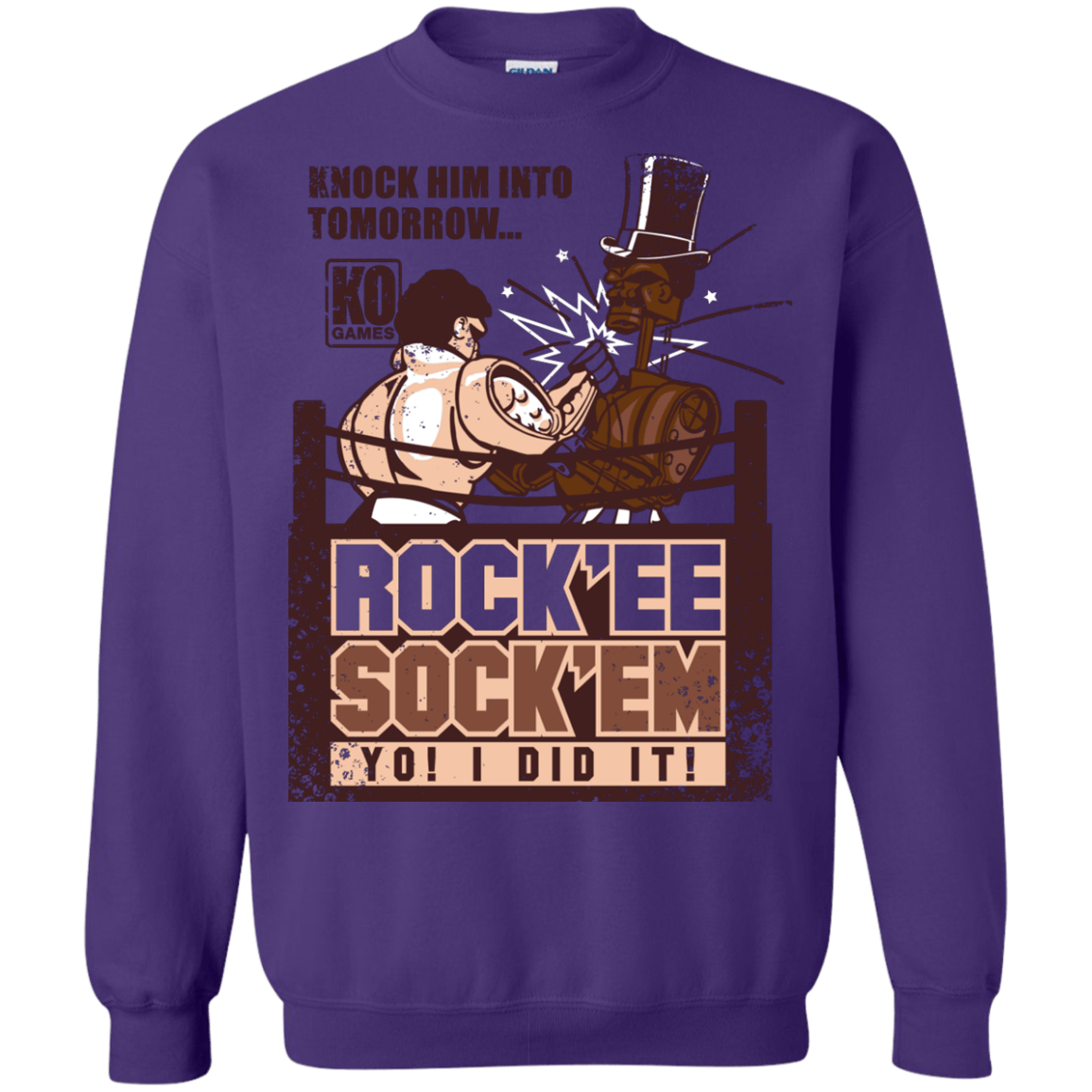 Sweatshirts Purple / Small Rockee Sockem Crewneck Sweatshirt