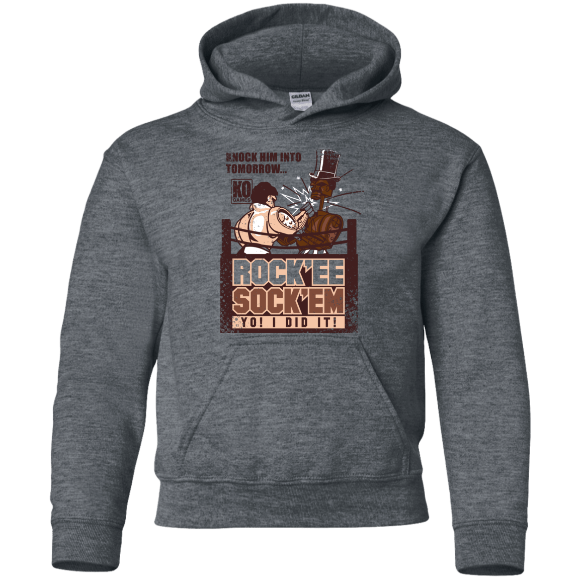 Sweatshirts Dark Heather / YS Rockee Sockem Youth Hoodie