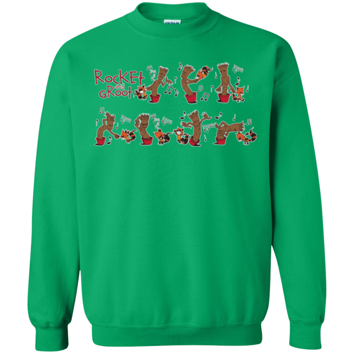 Sweatshirts Irish Green / Small Rocket and Groot Crewneck Sweatshirt