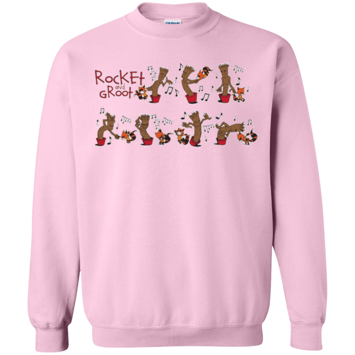 Sweatshirts Light Pink / Small Rocket and Groot Crewneck Sweatshirt