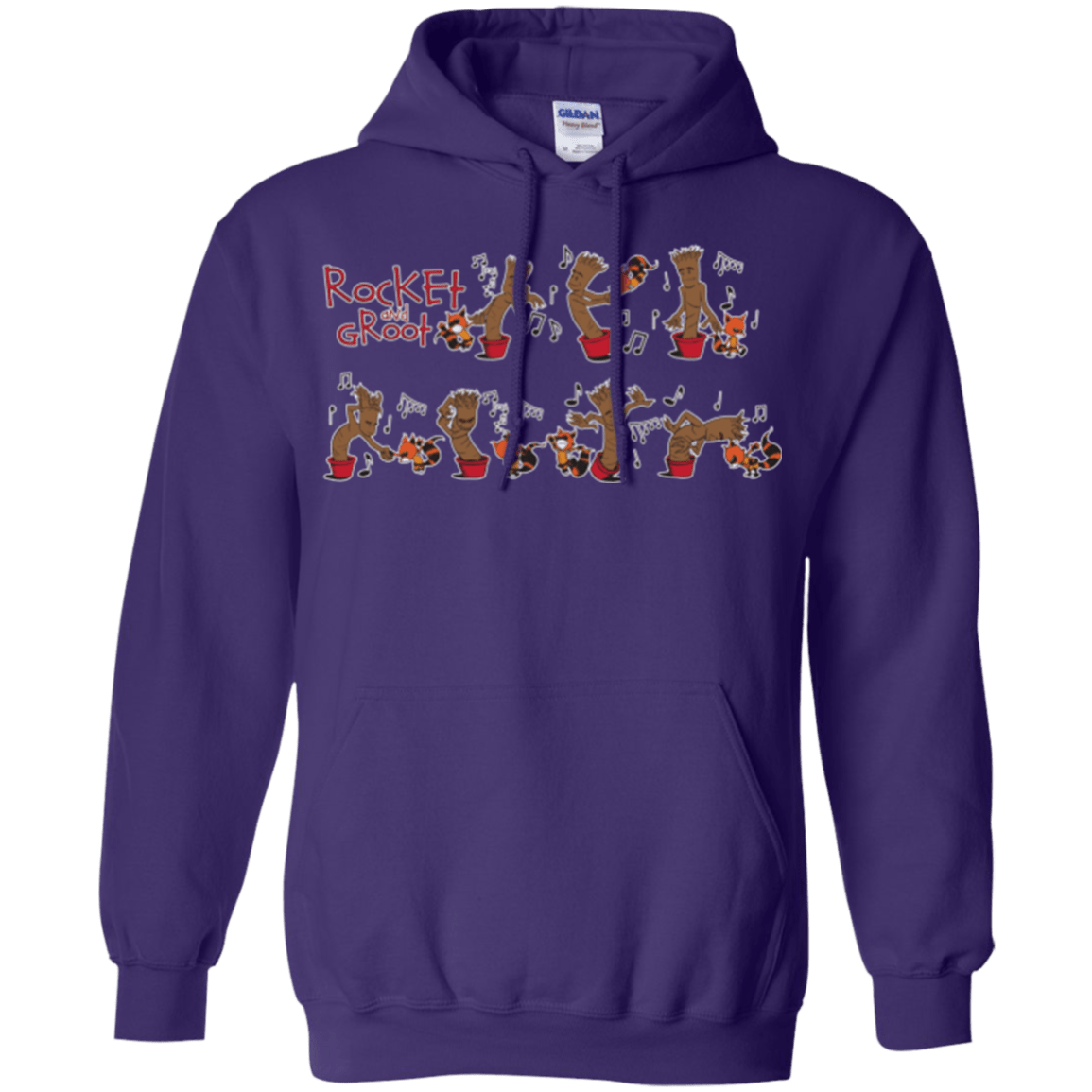 Sweatshirts Purple / Small Rocket and Groot Pullover Hoodie
