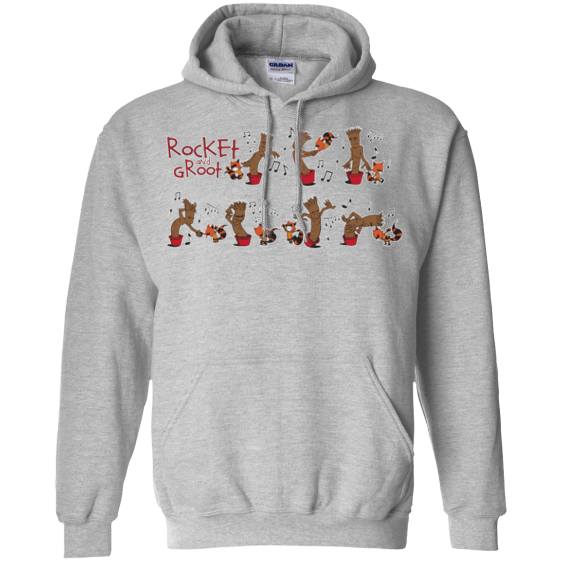 Sweatshirts Sport Grey / Small Rocket and Groot Pullover Hoodie