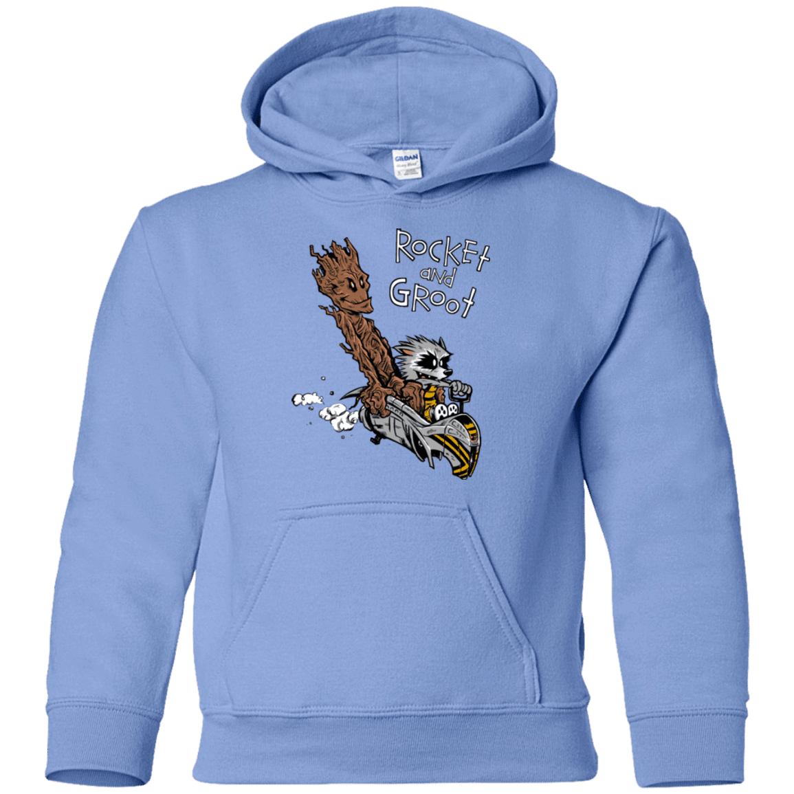 Sweatshirts Carolina Blue / YS Rocket and Groot Youth Hoodie