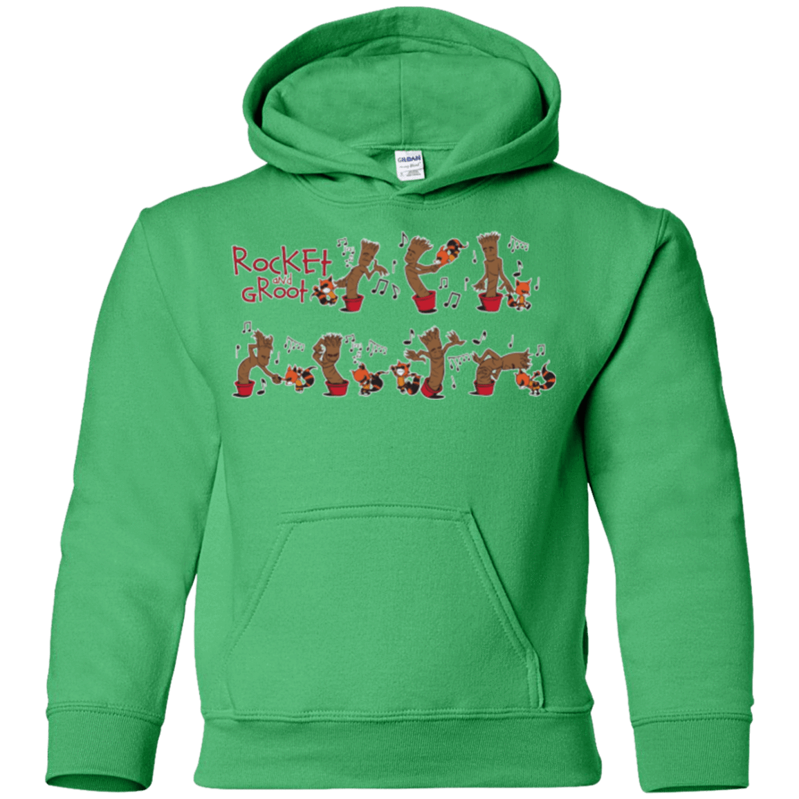 Sweatshirts Irish Green / YS Rocket and Groot Youth Hoodie