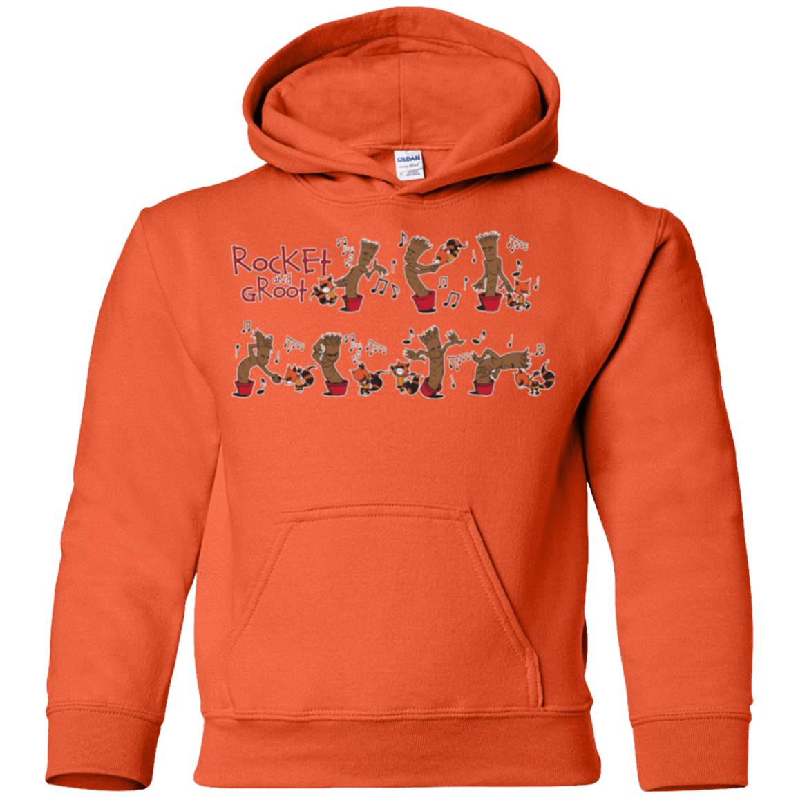 Sweatshirts Orange / YS Rocket and Groot Youth Hoodie
