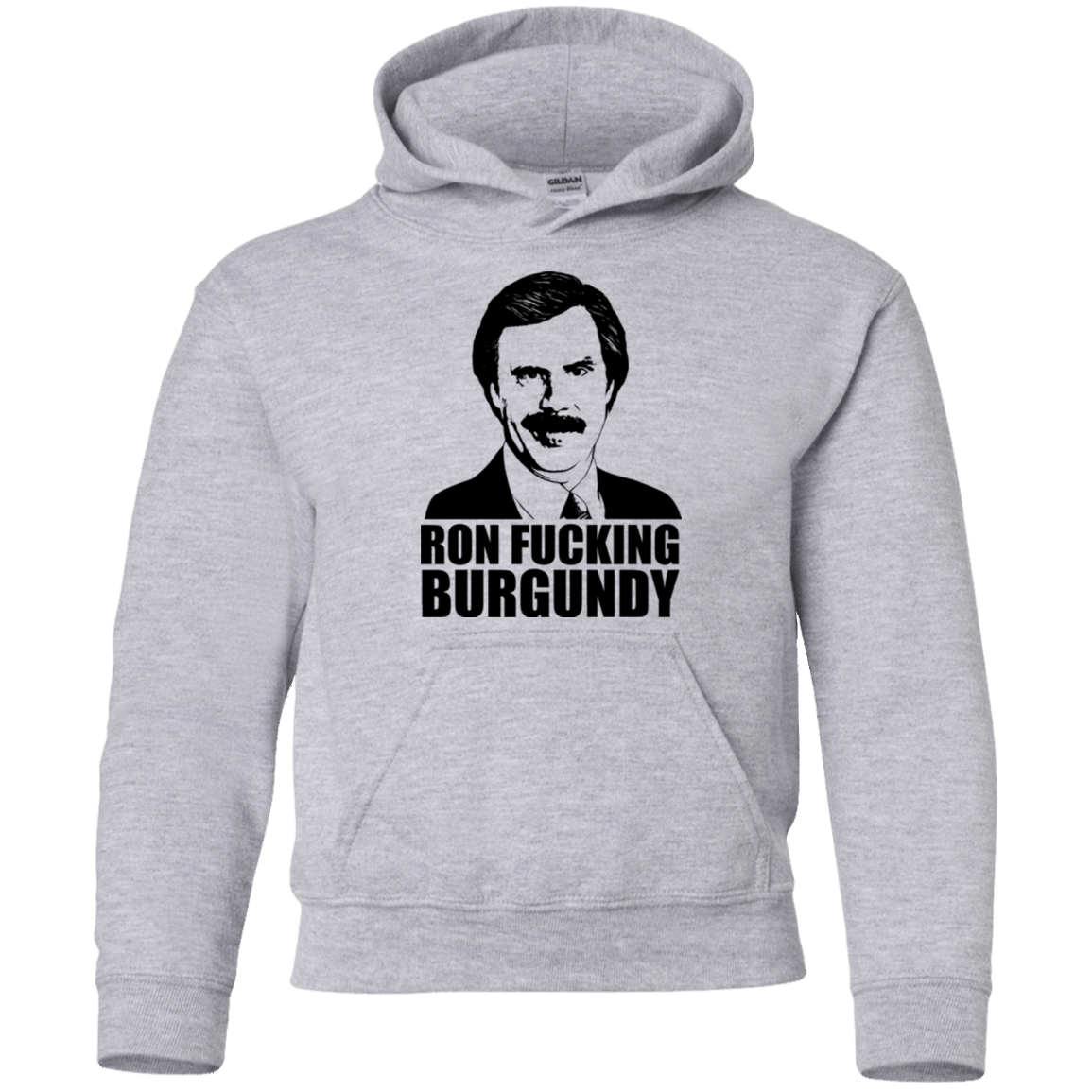 Sweatshirts Sport Grey / YS Ron Fucking Burgundy Youth Hoodie