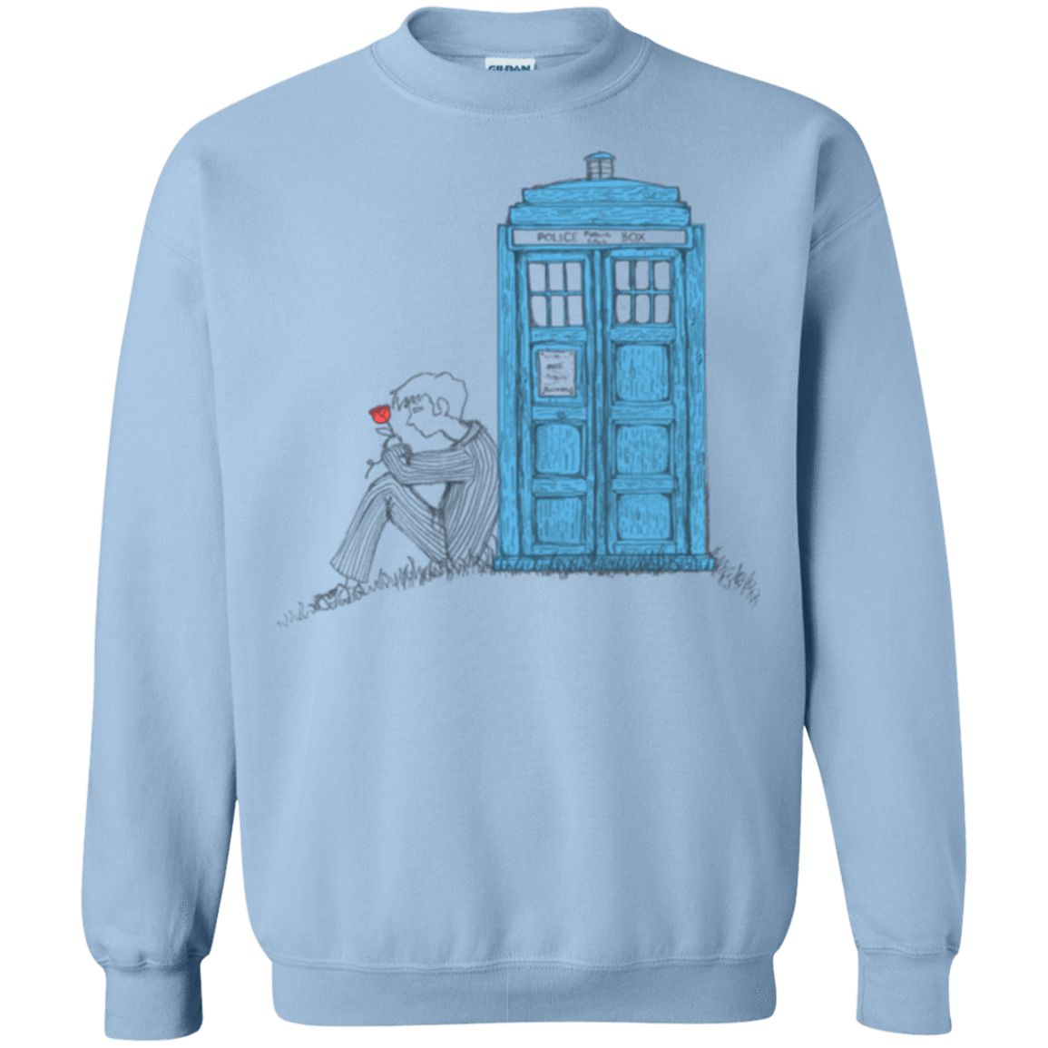 Sweatshirts Light Blue / Small Rose Crewneck Sweatshirt
