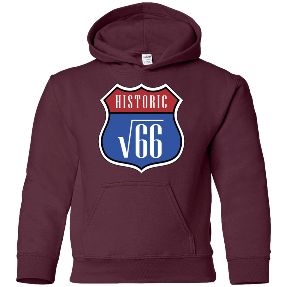 Sweatshirts Maroon / YS Route v66 Youth Hoodie