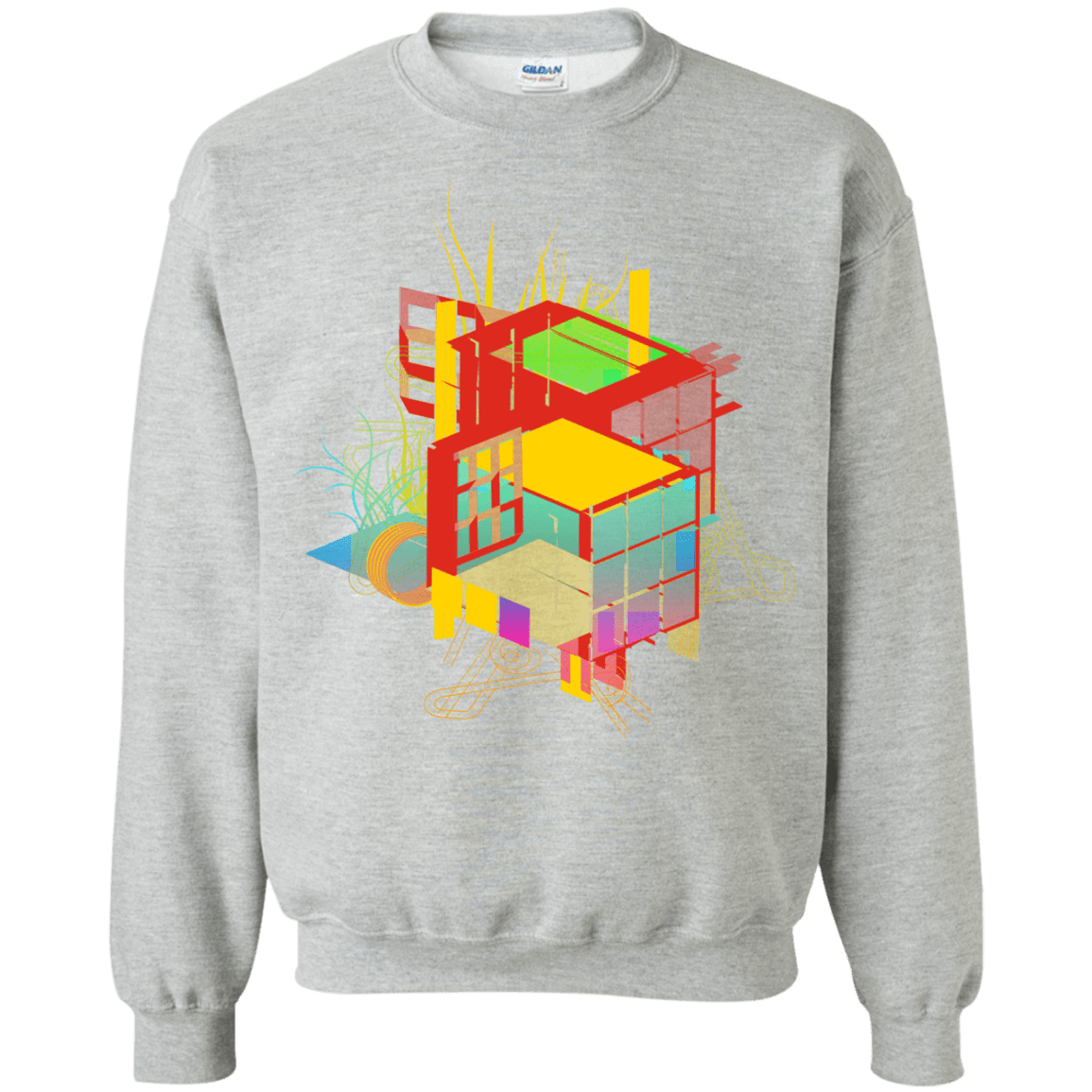 Sweatshirts Sport Grey / S Rubik's Building Crewneck Sweatshirt