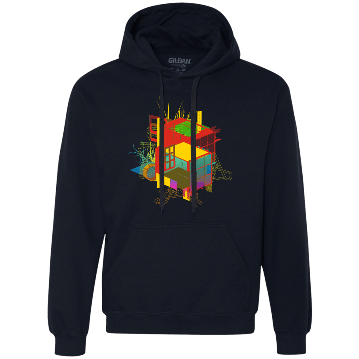 Sweatshirts Navy / S Rubik's Building Premium Fleece Hoodie
