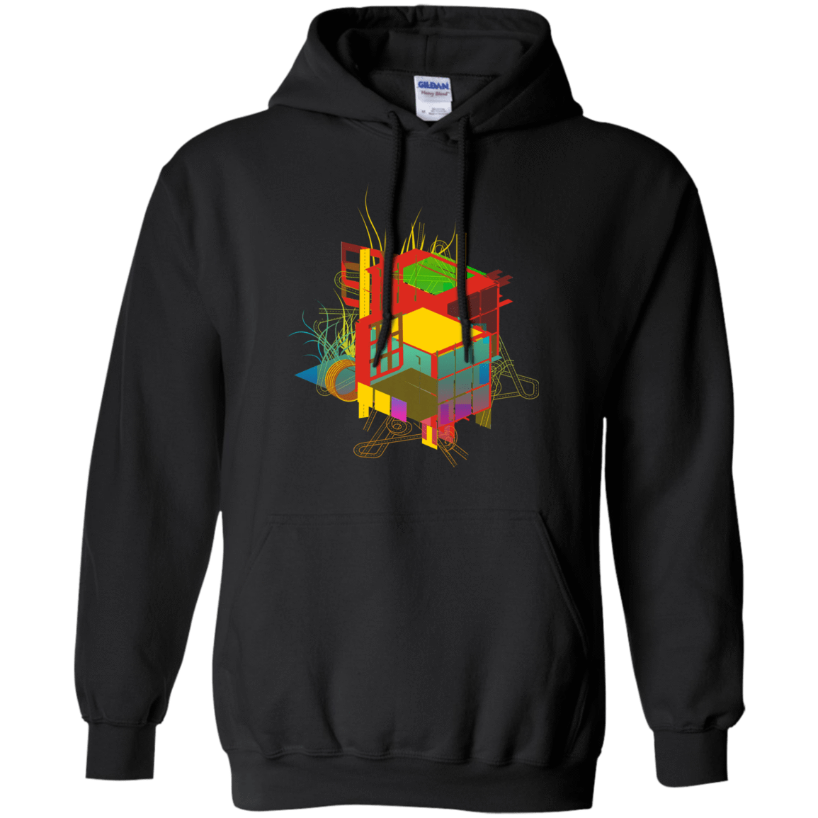 Sweatshirts Black / S Rubik's Building Pullover Hoodie