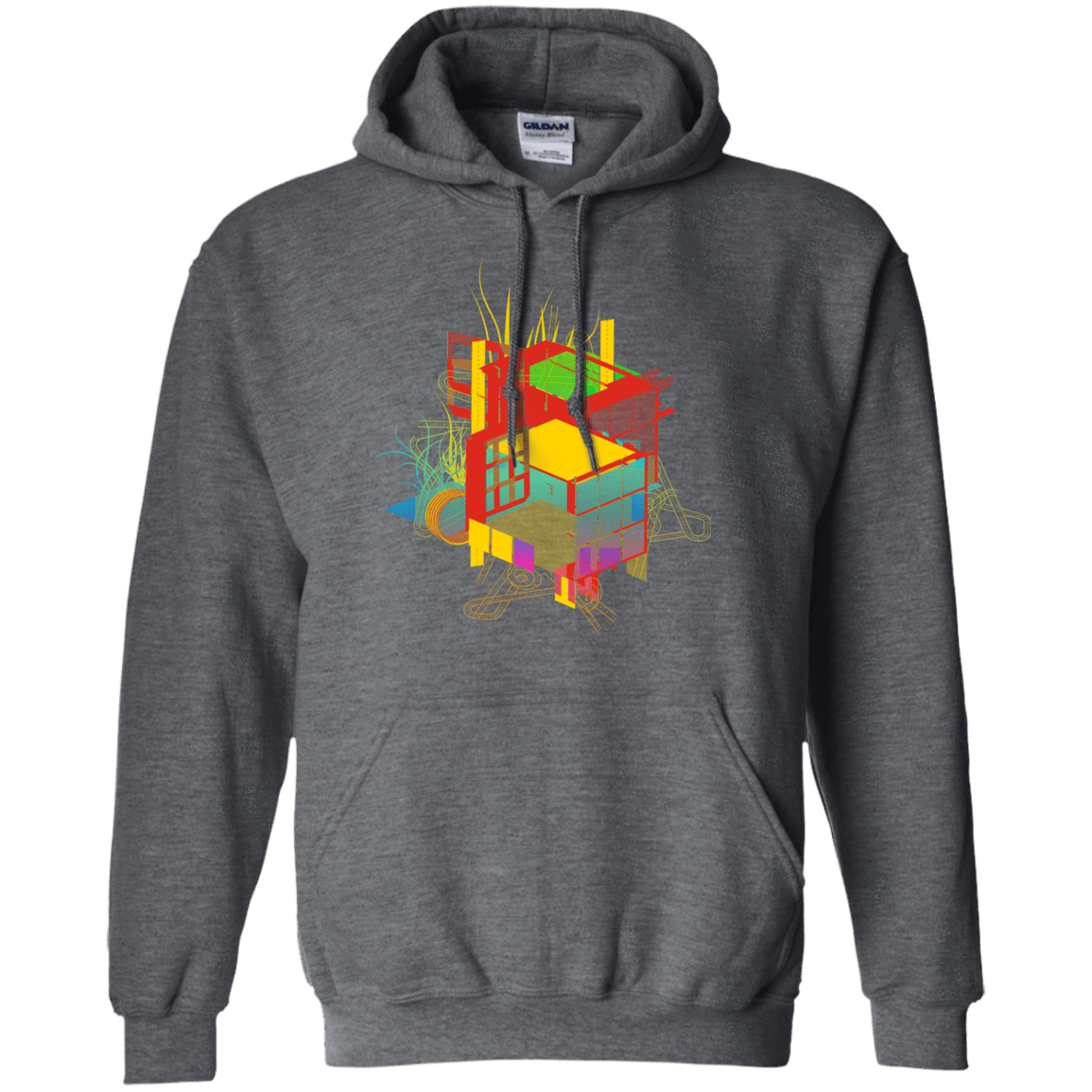 Sweatshirts Dark Heather / S Rubik's Building Pullover Hoodie
