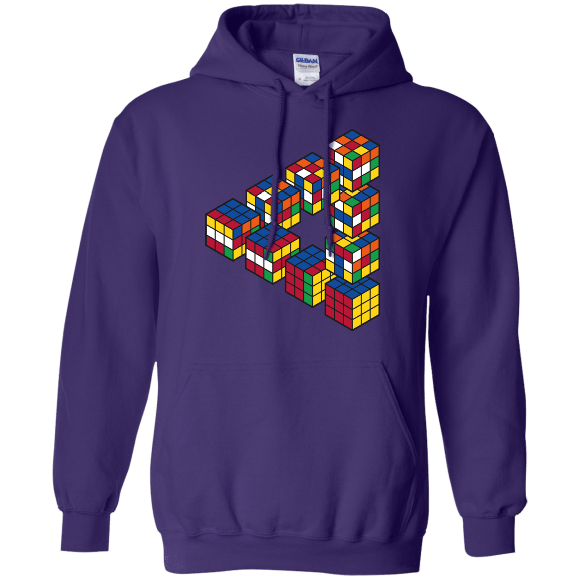 Sweatshirts Purple / S Rubiks Cube Penrose Triangle Pullover Hoodie