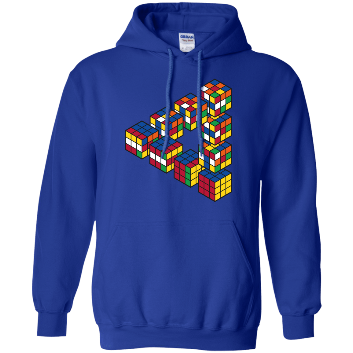 Sweatshirts Royal / S Rubiks Cube Penrose Triangle Pullover Hoodie