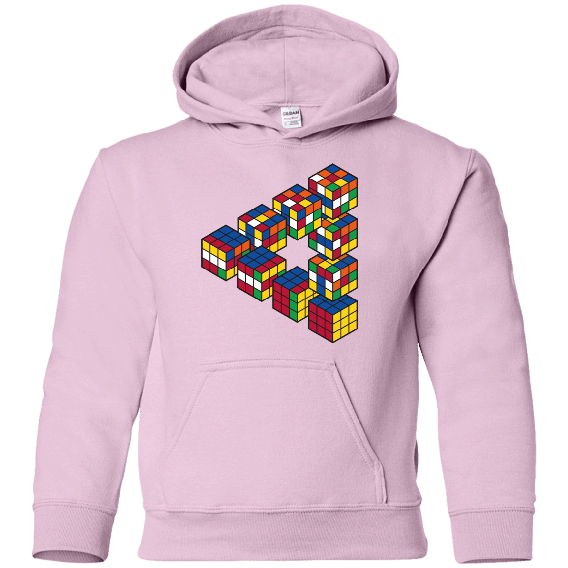 Sweatshirts Light Pink / YS Rubiks Cube Penrose Triangle Youth Hoodie