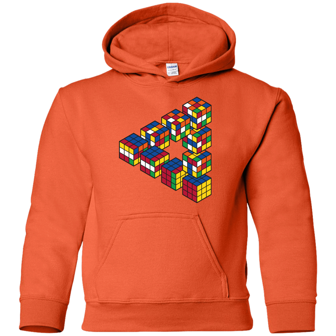 Sweatshirts Orange / YS Rubiks Cube Penrose Triangle Youth Hoodie