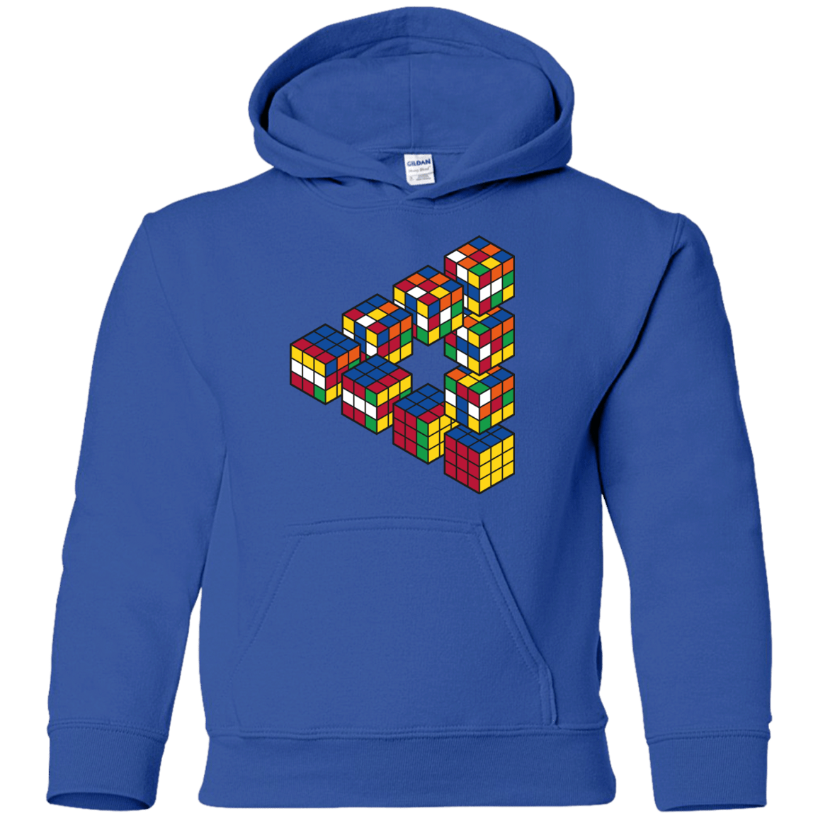 Sweatshirts Royal / YS Rubiks Cube Penrose Triangle Youth Hoodie