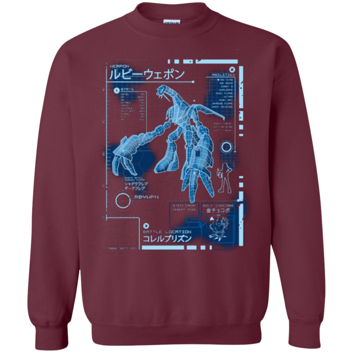 Sweatshirts Maroon / Small RUBY BLUEPRINT Crewneck Sweatshirt