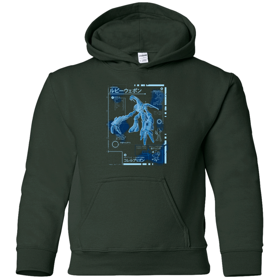 Sweatshirts Forest Green / YS RUBY BLUEPRINT Youth Hoodie