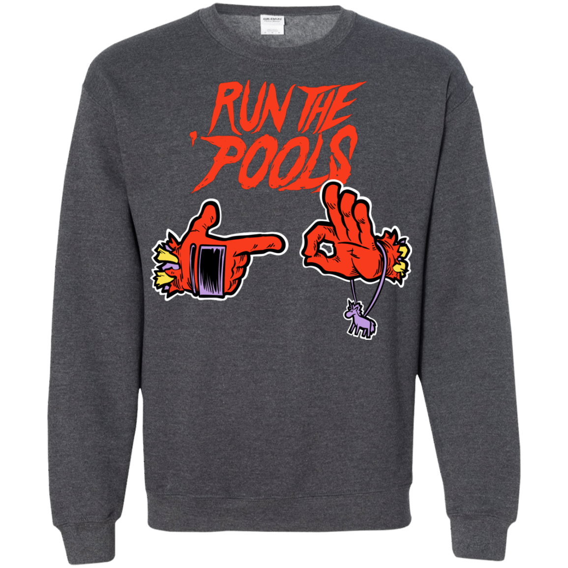 Sweatshirts Dark Heather / S Run the Pools Crewneck Sweatshirt