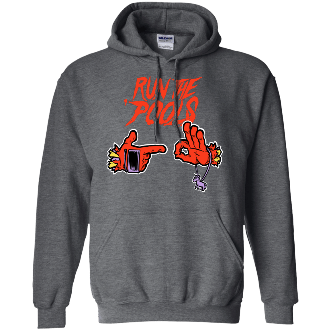 Sweatshirts Dark Heather / S Run the Pools Pullover Hoodie
