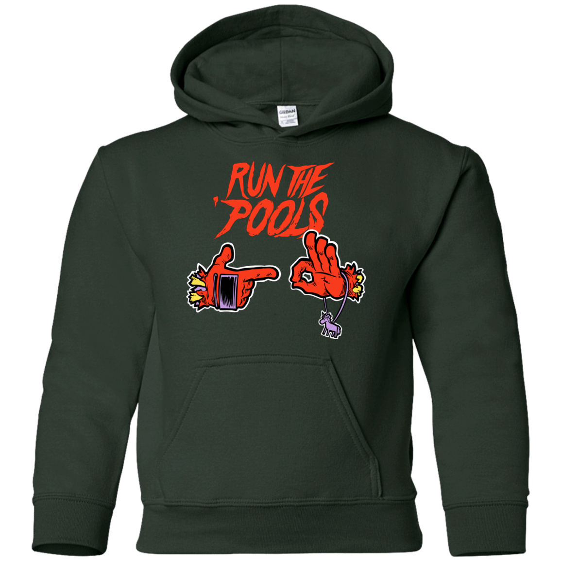 Sweatshirts Forest Green / YS Run the Pools Youth Hoodie