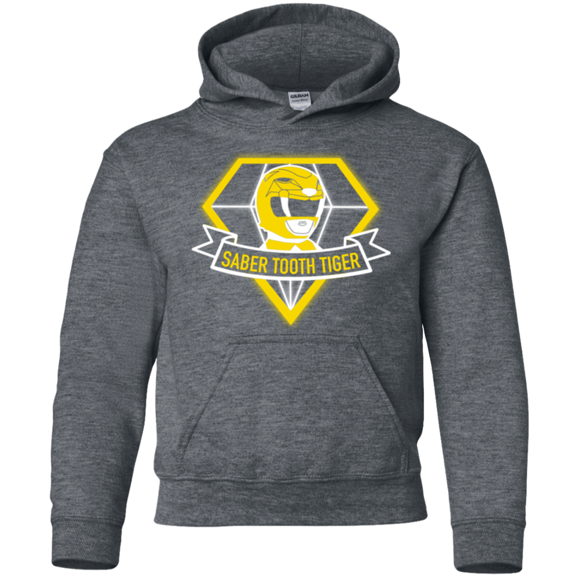 Sweatshirts Dark Heather / YS Saber Tooth Tiger Youth Hoodie