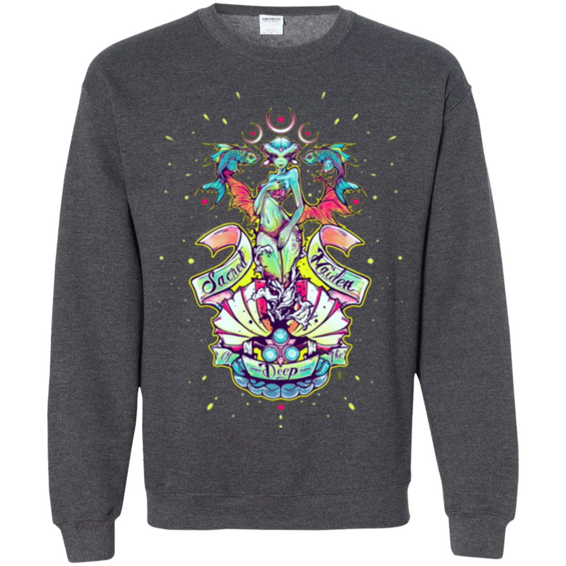 Sweatshirts Dark Heather / Small Sacred Maiden of the Deep Crewneck Sweatshirt