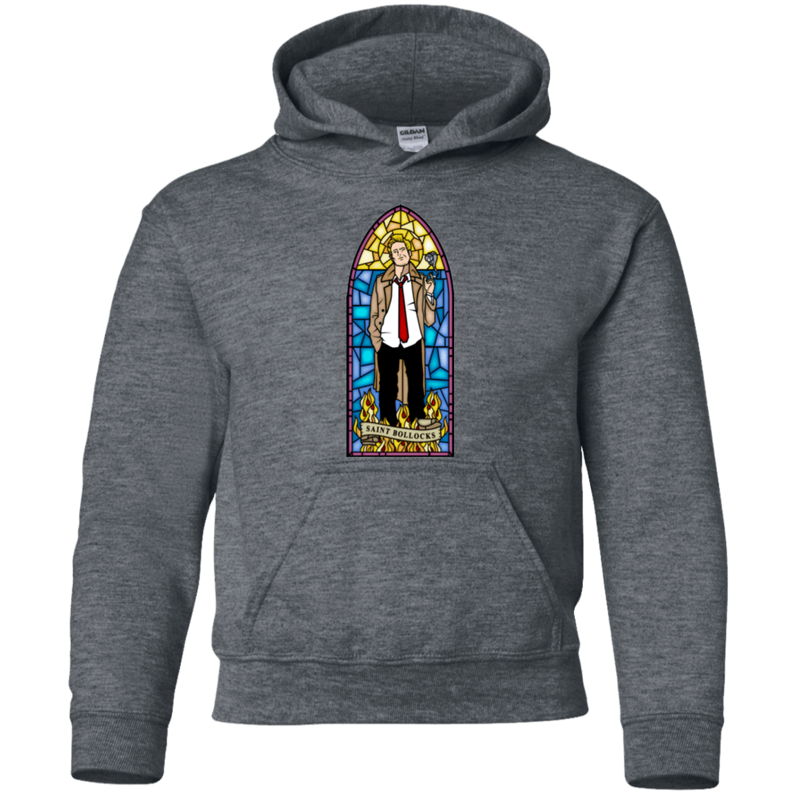 Sweatshirts Dark Heather / YS Saint Bollocks Youth Hoodie