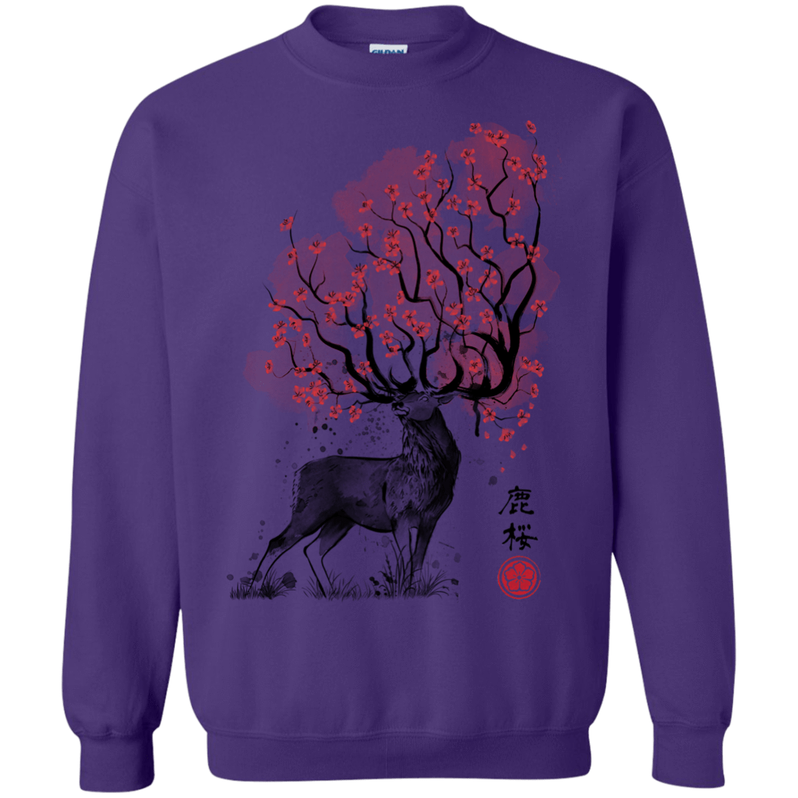Sweatshirts Purple / S Sakura Deer Crewneck Sweatshirt