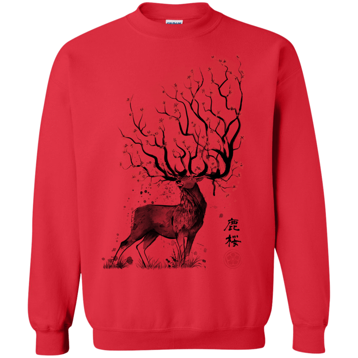 Sweatshirts Red / S Sakura Deer Crewneck Sweatshirt