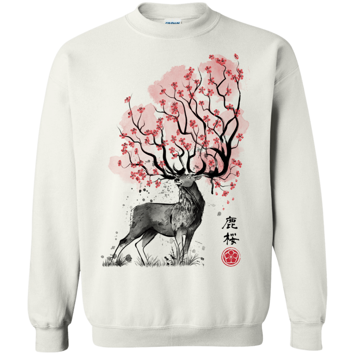 Sweatshirts White / S Sakura Deer Crewneck Sweatshirt