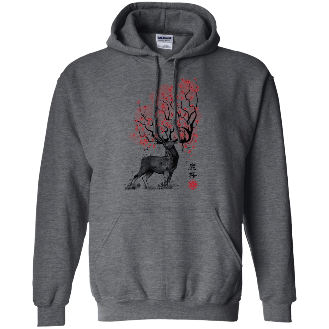 Sweatshirts Dark Heather / S Sakura Deer Pullover Hoodie