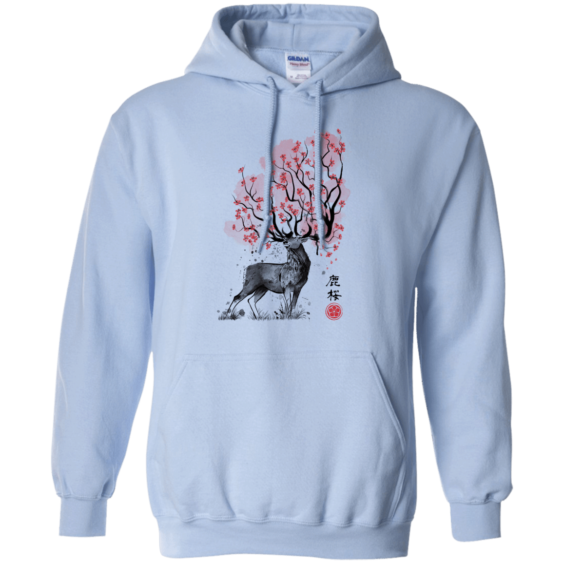 Sweatshirts Light Blue / S Sakura Deer Pullover Hoodie
