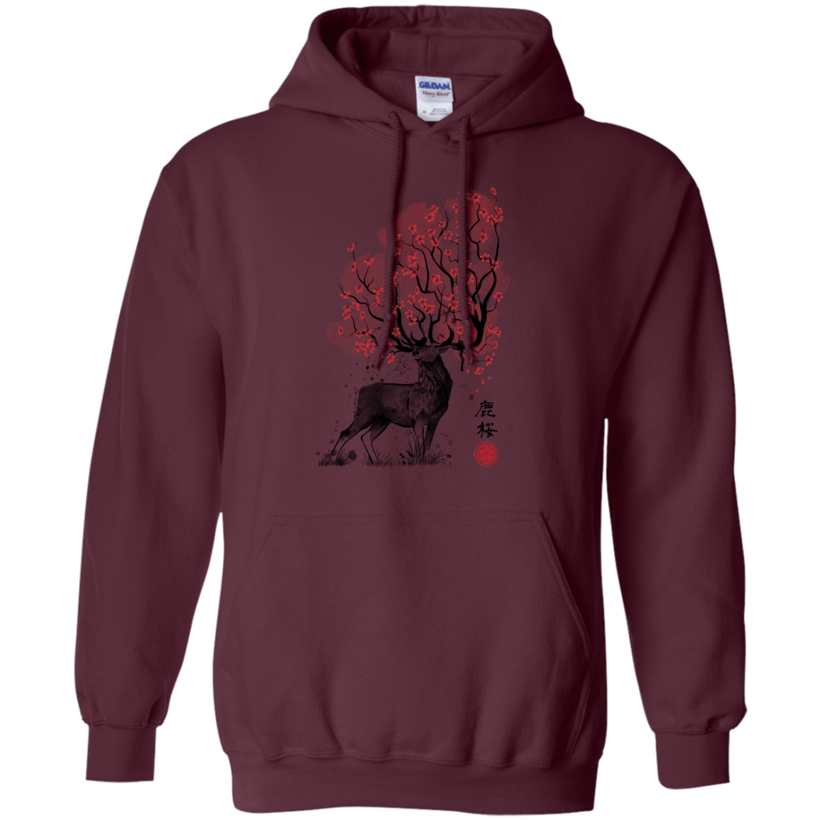 Sweatshirts Maroon / S Sakura Deer Pullover Hoodie