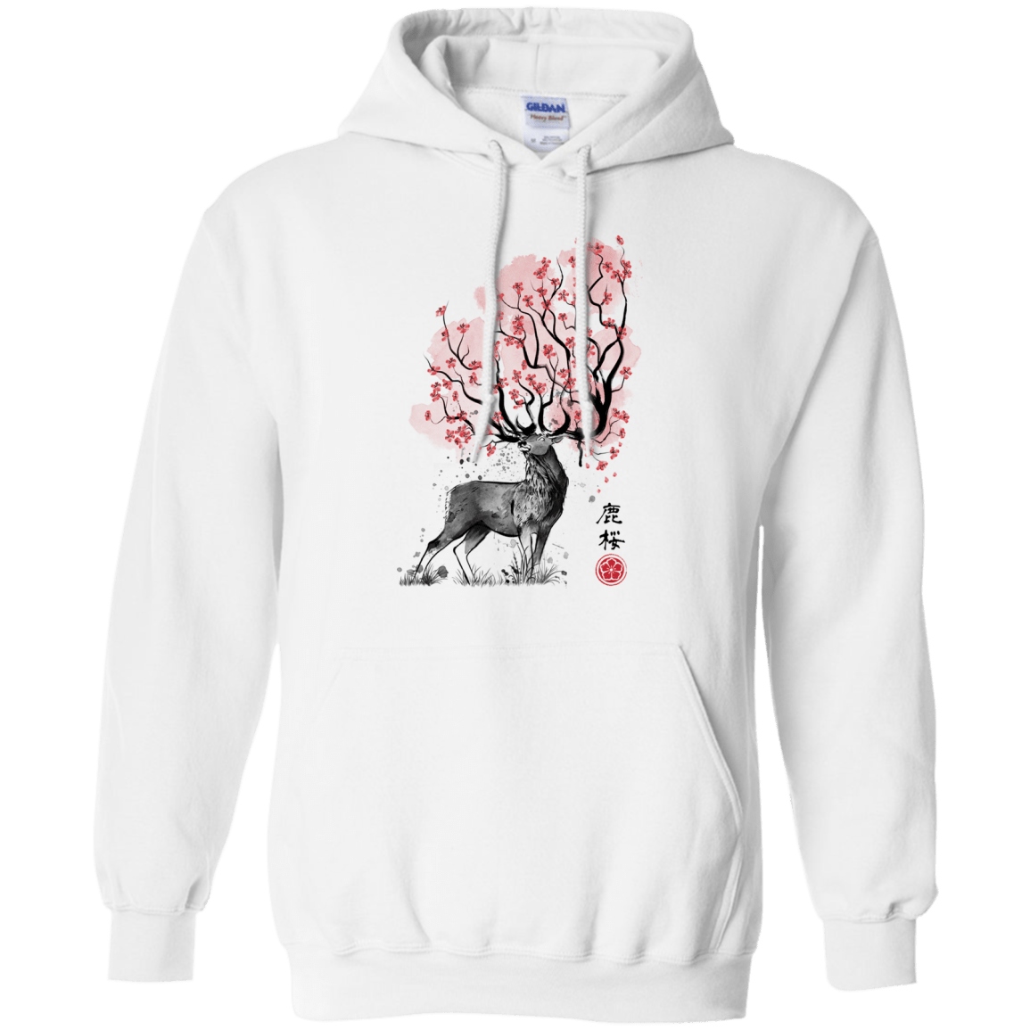 Sweatshirts White / S Sakura Deer Pullover Hoodie