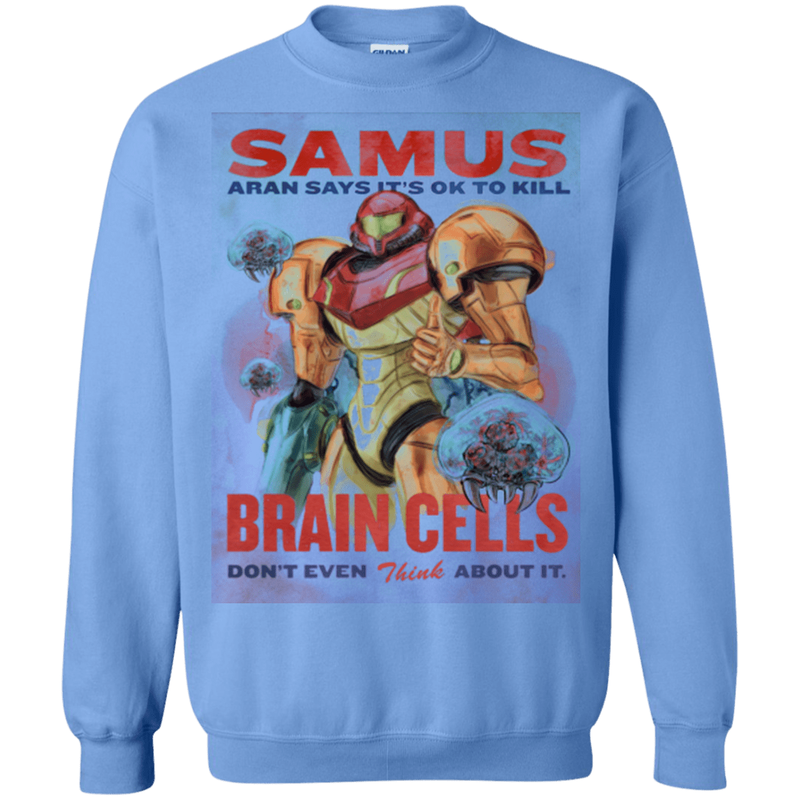 Sweatshirts Carolina Blue / Small Samus Aran Propaganda Crewneck Sweatshirt