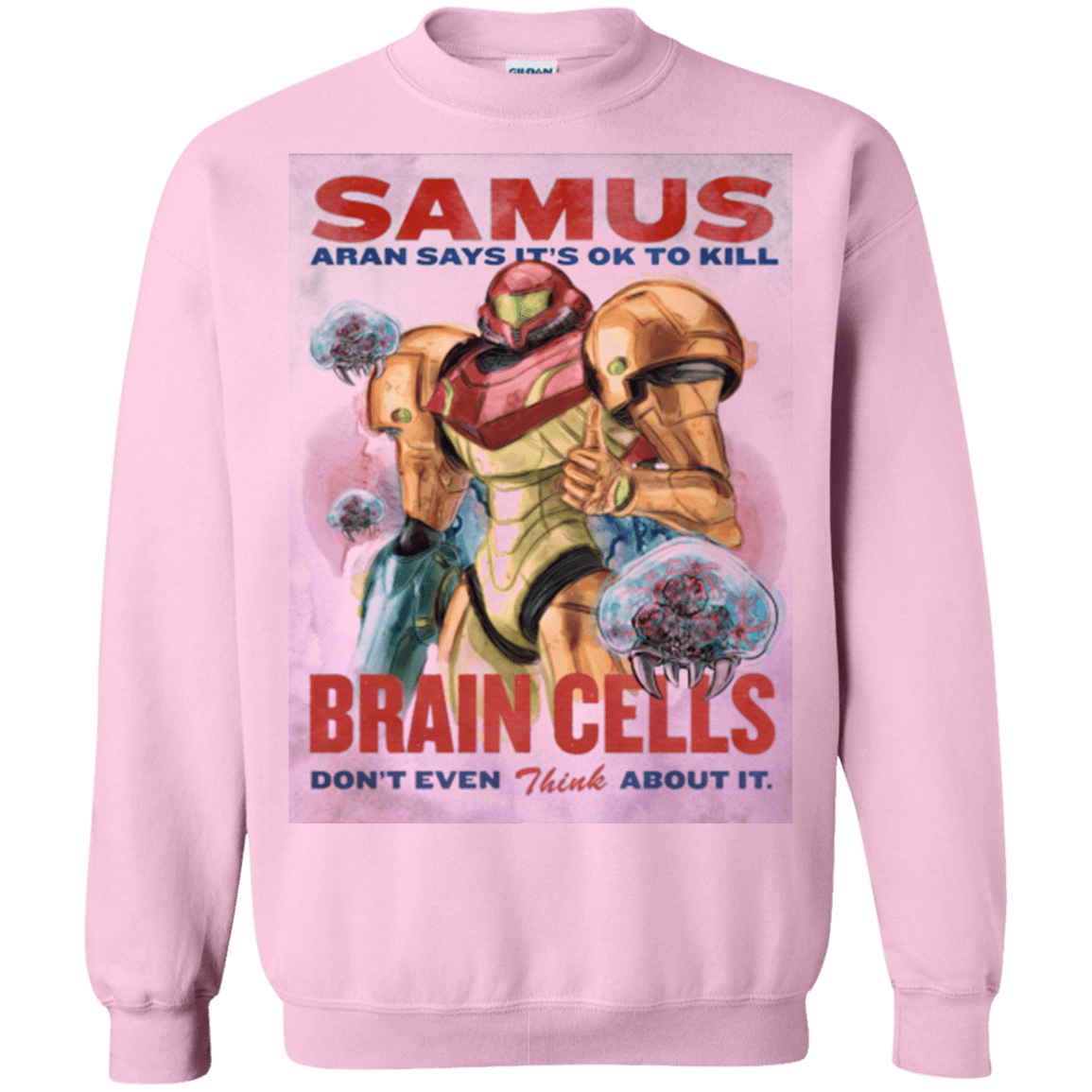Sweatshirts Light Pink / Small Samus Aran Propaganda Crewneck Sweatshirt