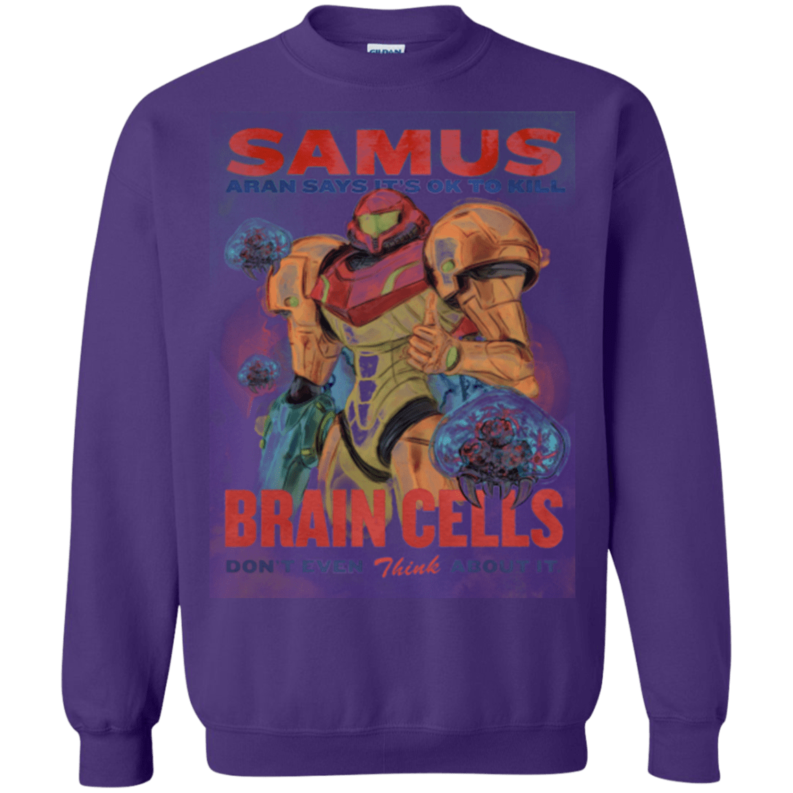 Sweatshirts Purple / Small Samus Aran Propaganda Crewneck Sweatshirt
