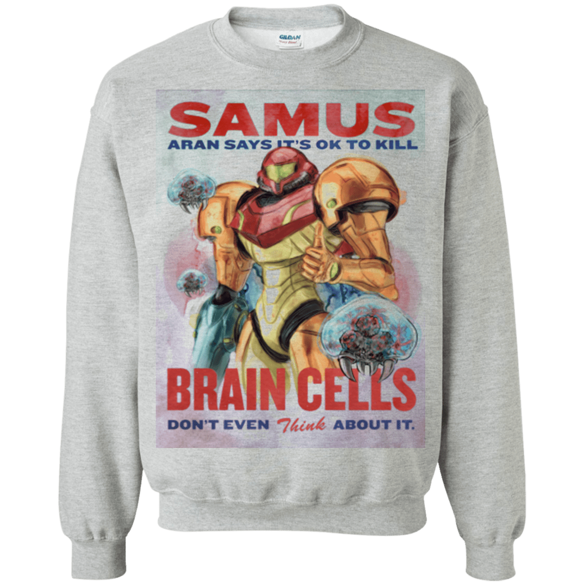Sweatshirts Sport Grey / Small Samus Aran Propaganda Crewneck Sweatshirt