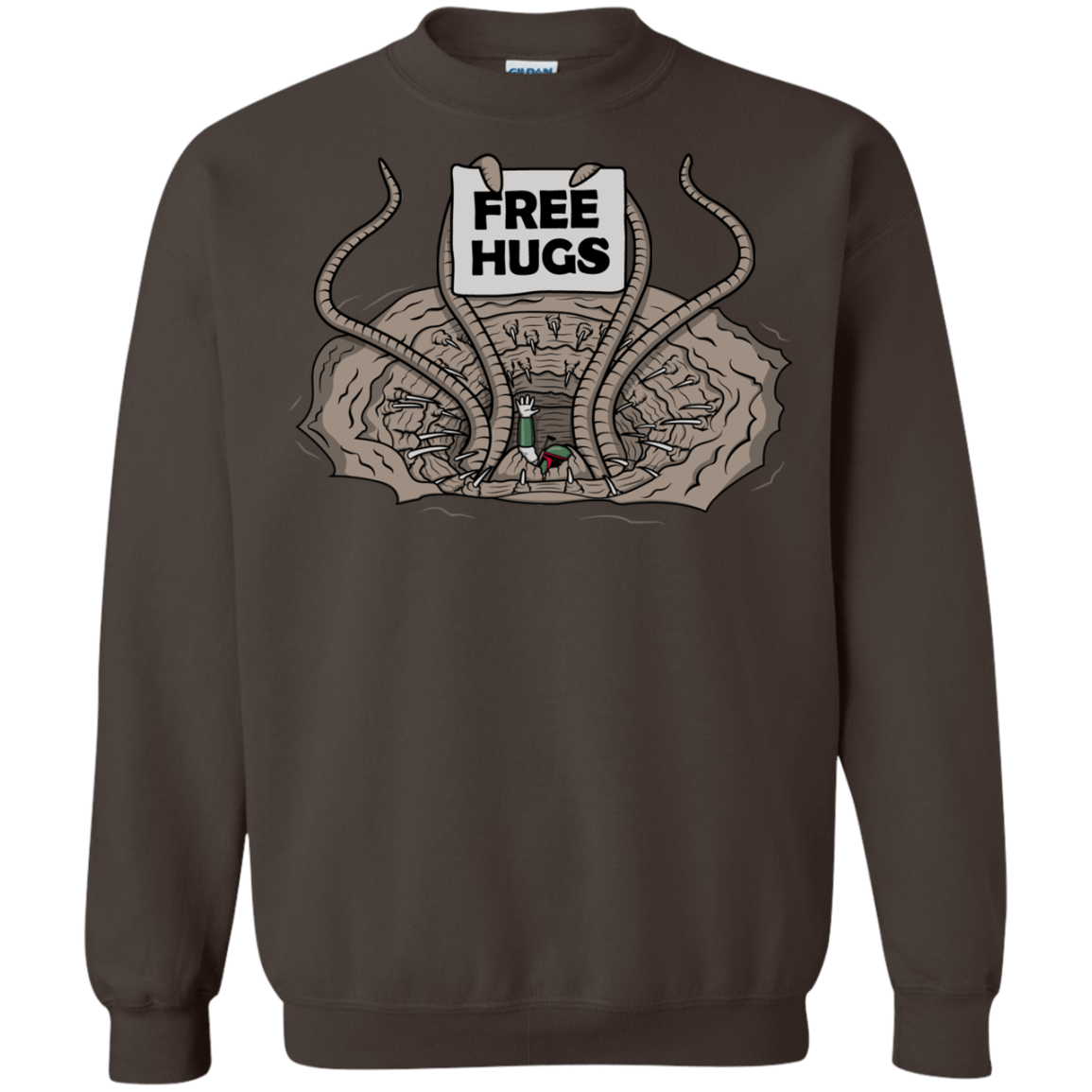 Sweatshirts Dark Chocolate / S Sarlacc Free Hugs Crewneck Sweatshirt