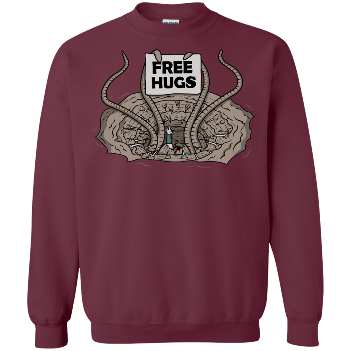 Sweatshirts Maroon / S Sarlacc Free Hugs Crewneck Sweatshirt