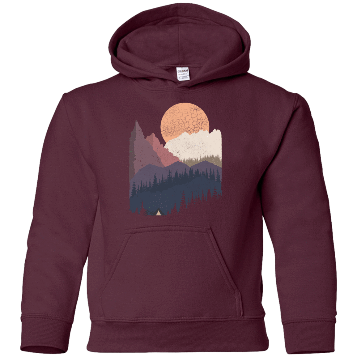 Sweatshirts Maroon / YS Scenic Camping Youth Hoodie