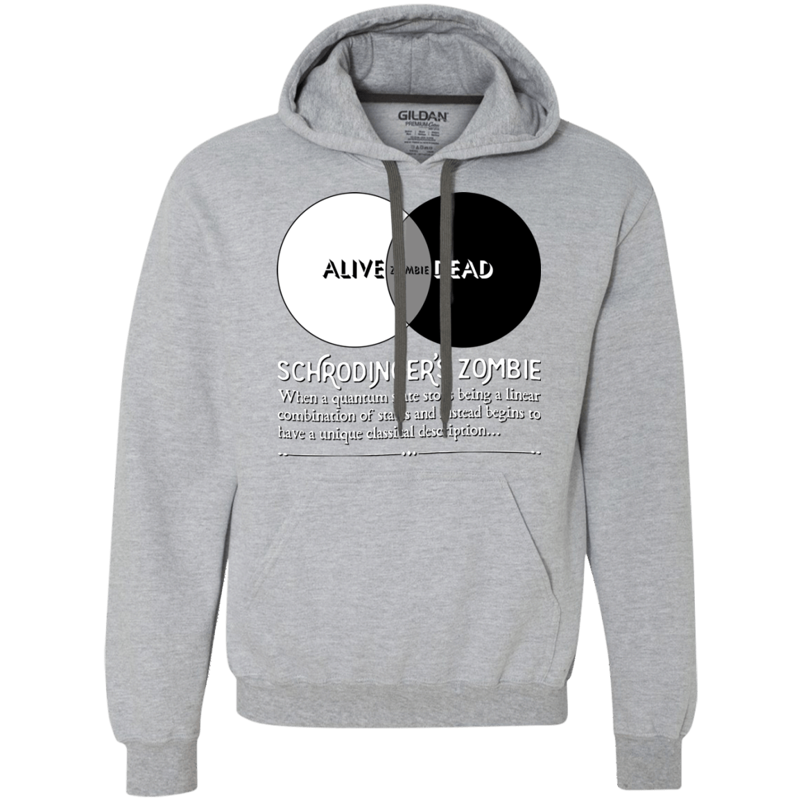 Sweatshirts Sport Grey / Small Schrödinger's Zombie Premium Fleece Hoodie