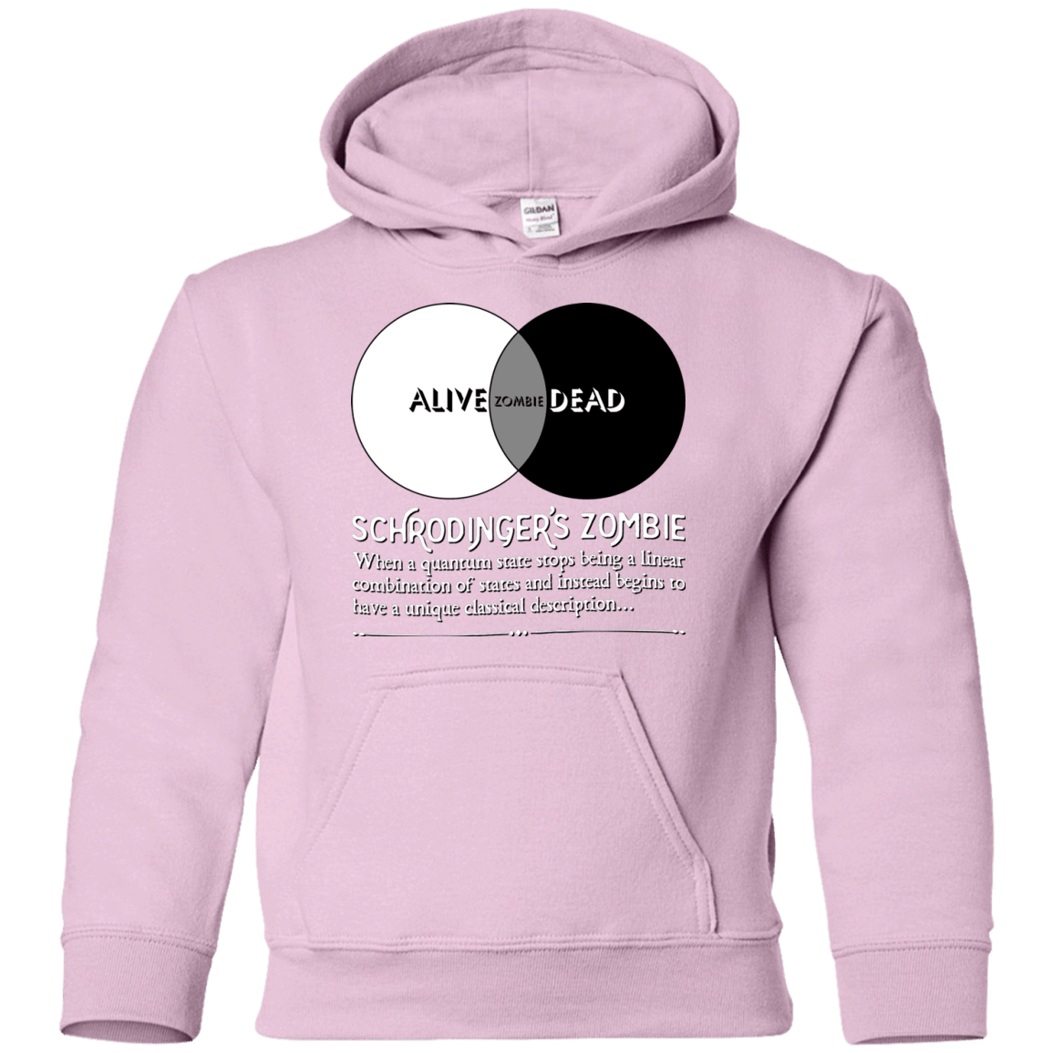 Sweatshirts Light Pink / YS Schrödinger's Zombie Youth Hoodie