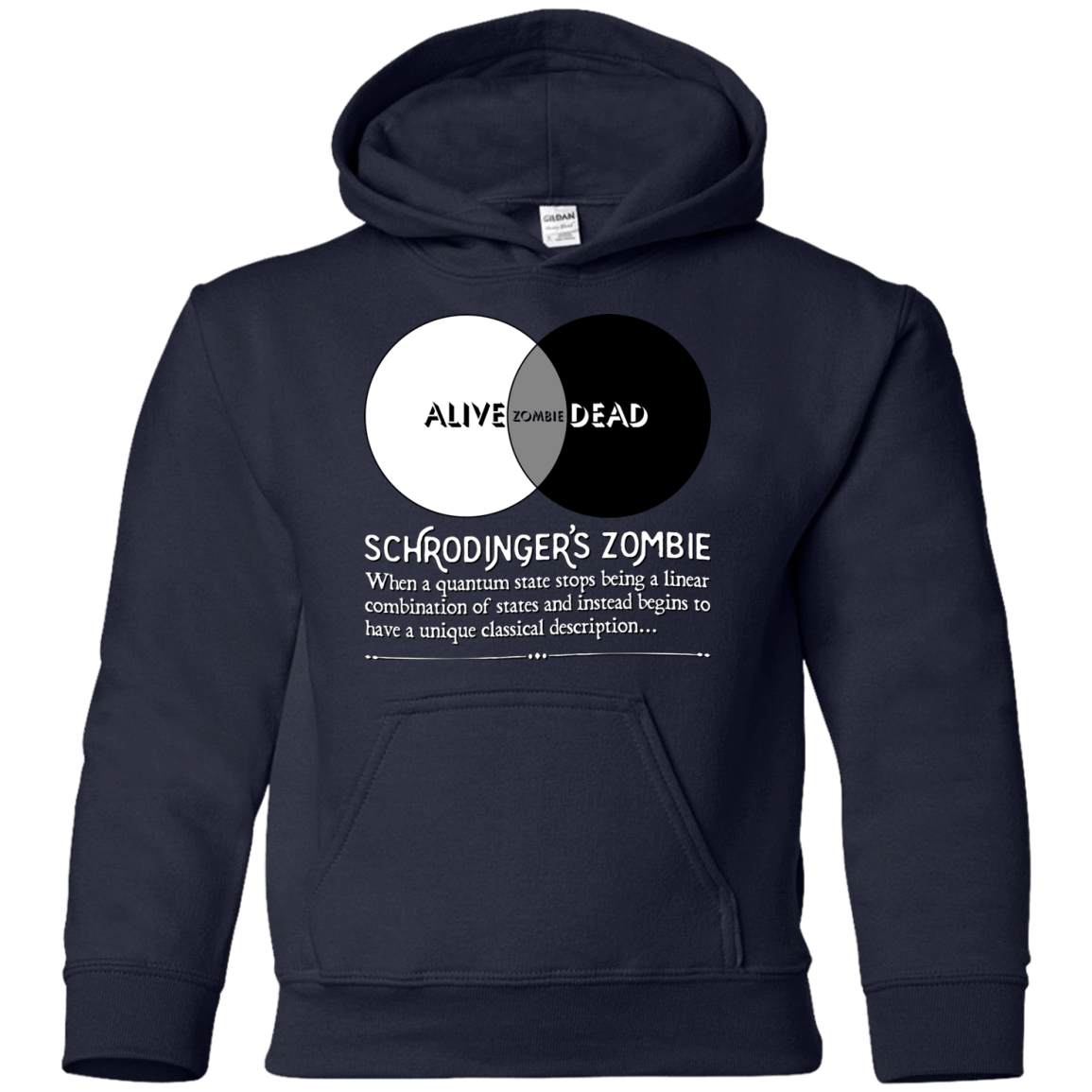 Sweatshirts Navy / YS Schrödinger's Zombie Youth Hoodie