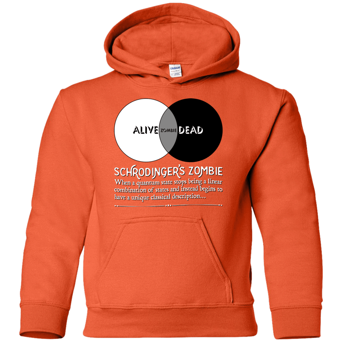 Sweatshirts Orange / YS Schrödinger's Zombie Youth Hoodie