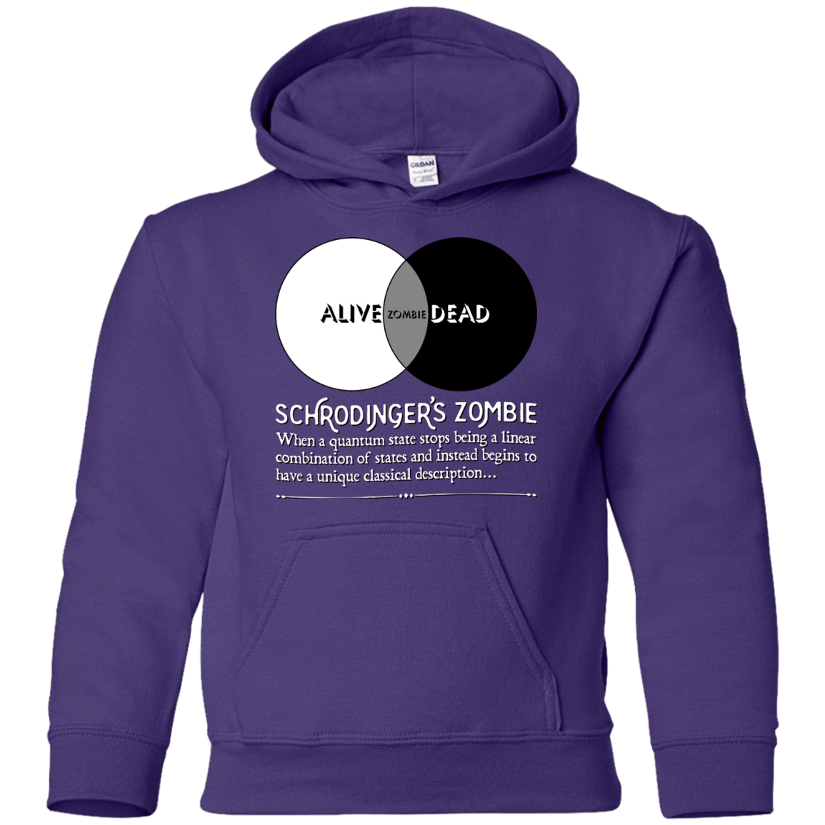 Sweatshirts Purple / YS Schrödinger's Zombie Youth Hoodie
