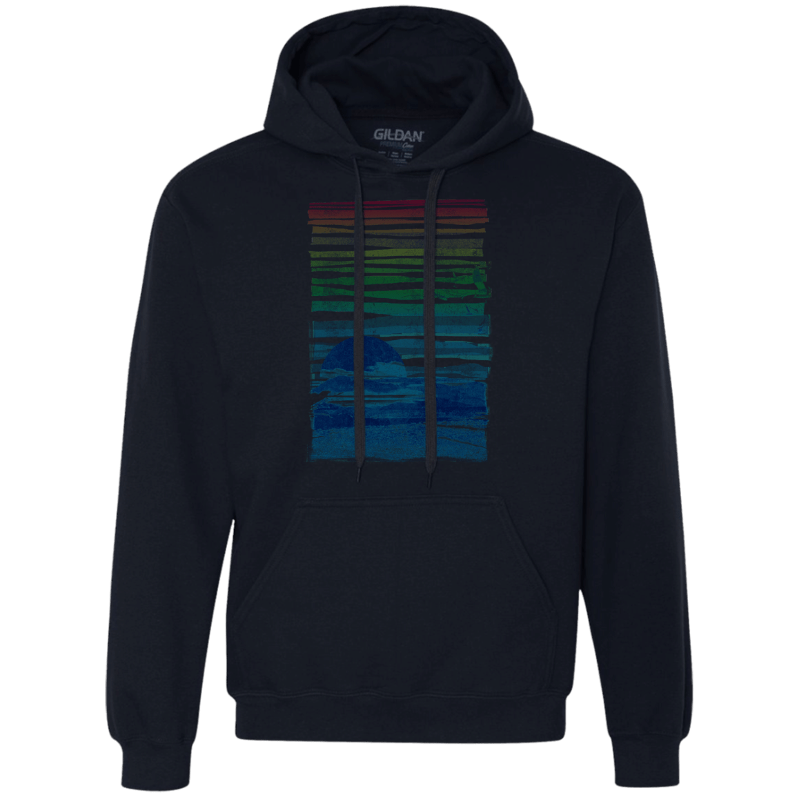 Sweatshirts Navy / S Sea Landscape Premium Fleece Hoodie