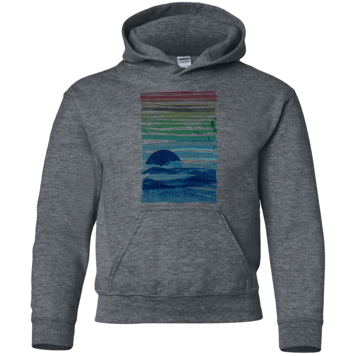 Sweatshirts Dark Heather / YS Sea Landscape Youth Hoodie